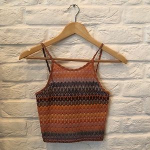 Sunset colors halter crop top